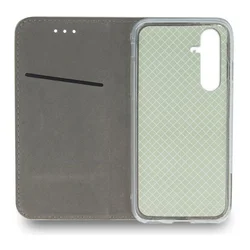 Samsung Galaxy S24 FE telefontok - Smart Magnetic burgundy szilikon keretes mágneses könyvtok-3