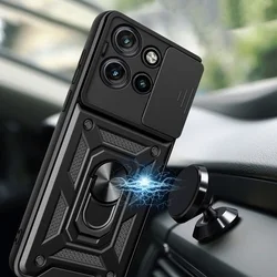 Telefontok Motorola Edge 50 Neo 5G - Camshield - fekete szilikon tok, kitámasztó ujjgyűrűvel, csúsztatható kameravédővel-1