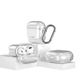 Airpods 4 tartó: AirPods 4 tartó - átlátszó szilikon, fém karabinerrel-1