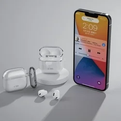 Airpods 4 tartó: AirPods 4 tartó - átlátszó szilikon, fém karabinerrel-3