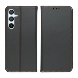 Samsung Galaxy A16 5G - Eredeti bőr Smart fekete mágneses szilikon keretes könyvtok-3