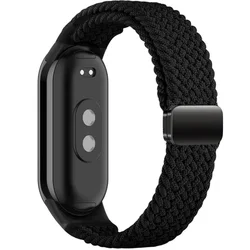 Xiaomi Smart Band 8 / 9 / 10 / NFC okosóra szíj - Tech- Protect Nylonmag - fekete szövet szíj-1