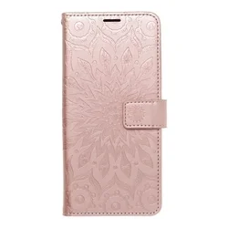 Samsung Galaxy A16 5G telefontok - MEZZO mandala mintás rose gold mágneses szilikon keretes könyvtok-1