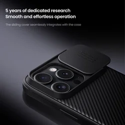 Telefontok iPhone 16 Pro Max - Nillkin csúsztatható kameravédős fekete hátlap tok-2