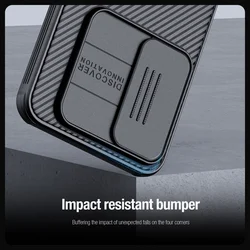 Samsung Galaxy S24 FE Telefontok - Nillkin csúsztatható kameravédős fekete hátlap tok-2