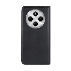 Xiaomi Redmi 14C telefontok - Smart Magnetic fekete szilikon keretes mágneses könyvtok-1