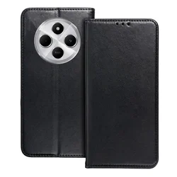 Xiaomi Redmi 14C telefontok - Smart Magnetic fekete szilikon keretes mágneses könyvtok-5