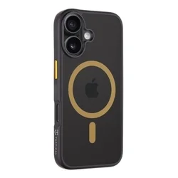 Tactical MagForce telefontok - iPhone 16 - MagSafe kompatibilis áttetsző fekete/sárga műanyag hátlap tok-1