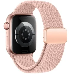 Apple Watch 6/7/8/9/10/SE (40 / 41 / 42 mm) okosóra szíj - Tech- Protect Nylonmag - rose gold szövet szíj-1