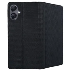 Samsung Galaxy A06 telefontok - fekete mágneses szilikon keretes könyvtok ﻿-2