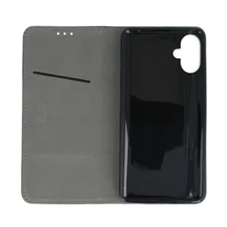Samsung Galaxy A06 telefontok - Smart Magnetic fekete szilikon keretes mágneses könyvtok-2
