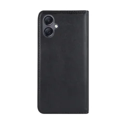 Samsung Galaxy A06 telefontok - Smart Magnetic fekete szilikon keretes mágneses könyvtok-1