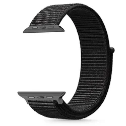 Apple Watch 6/7/8/9/10/SE/ULTRA 1/2 (44 / 45 / 46 / 49 MM) okosóra szíj - Tech- Protect Nylon - fekete szövet szíj-1