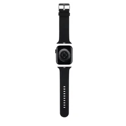 Apple Watch 6/7/8/9/10/SE/ULTRA 1/2 (42 / 44 / 45 / 46 / 49 mm) okosóra szíj - Karl Lagerfeld Karl Head NFT - fekete szilikon szíj-2