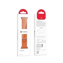 Apple Watch 38 / 40 / 41 mm okosóra szíj - F- Design FA12 - narancssárga szilikon szíj-4