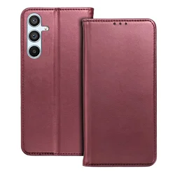 Telefontok Samsung Galaxy A16 4G / 5G - Smart Magnetic burgundy szilikon keretes mágneses könyvtok-6