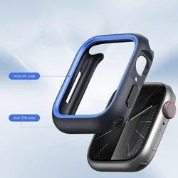 Dux Ducis Bamo - műanyag védő keret Apple Watch 7/8/9 (45 mm) okosórához fekete/kék-1