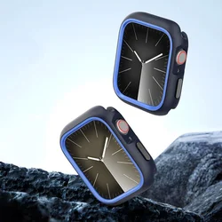 Dux Ducis Bamo - műanyag védő keret Apple Watch 7/8/9 (45 mm) okosórához fekete/kék-2