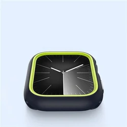 Dux Ducis Bamo - műanyag védő keret Apple Watch 7/8/9 (45 mm) okosórához fekete/zöld ﻿-2