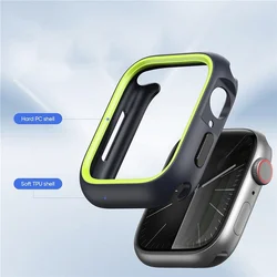 Dux Ducis Bamo - műanyag védő keret Apple Watch 7/8/9 (45 mm) okosórához fekete/zöld ﻿-3