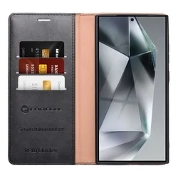 Telefontok Samsung Galaxy S24 Ultra - Jelblokkolós (RFID) fekete mágneses könyvtok-3