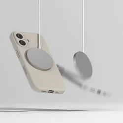 Telefontok iPhone 16 - RINGKE SILICONE MAGNETIC MAGSAFE bézs hátlap tok-4