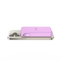 Powerbank: TECH-PROTECT PB31 - MagSafe kompatibilis powerbank 10000mAh, levendula-2