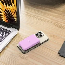 Powerbank: TECH-PROTECT PB31 - MagSafe kompatibilis powerbank 10000mAh, levendula-9