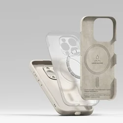 Telefontok iPhone 16 Pro - RINGKE SILICONE MAGNETIC MAGSAFE bézs hátlap tok-3