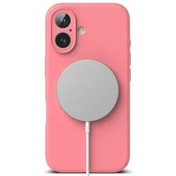 Telefontok iPhone 16 - RINGKE SILICONE MAGNETIC MAGSAFE pink hátlap tok-2