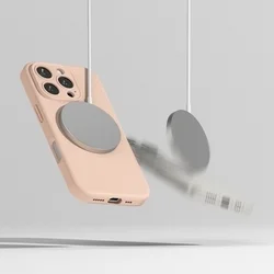 Telefontok iPhone 16 Pro Max - RINGKE SILICONE MAGNETIC MAGSAFE púder pink hátlap tok-2