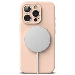 Telefontok iPhone 16 Pro Max - RINGKE SILICONE MAGNETIC MAGSAFE púder pink hátlap tok-3