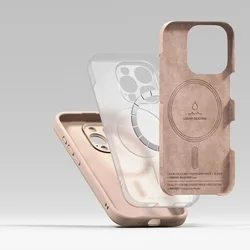 Telefontok iPhone 16 Pro Max - RINGKE SILICONE MAGNETIC MAGSAFE púder pink hátlap tok-5