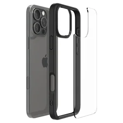 Telefontok iPhone 16 Pro Max - SPIGEN ULTRA HYBRID - átlátszó/fekete szilikon tok-4