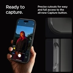 Telefontok iPhone 16 Pro - SPIGEN ULTRA HYBRID - átlátszó/fekete szilikon tok-11