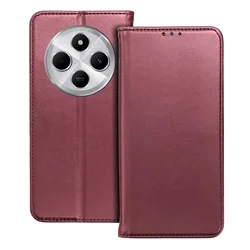 Xiaomi Redmi 14C telefontok - Smart Magnetic burgundy szilikon keretes mágneses könyvtok-5