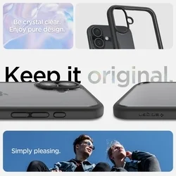 Telefontok iPhone 16 - SPIGEN ULTRA HYBRID - átlátszó/fekete szilikon tok-11