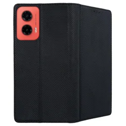 Motorola Moto G35 5G telefontok - fekete mágneses szilikon keretes könyvtok-2