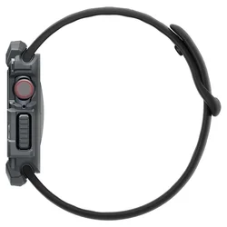 Apple Watch 10 / 11 (46 mm) okosóra tok - SPIGEN RUGGED ARMOR sötét szürke szilikon tok-9