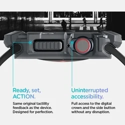 Apple Watch 10 / 11 (46 mm) okosóra tok - SPIGEN RUGGED ARMOR sötét szürke szilikon tok-13