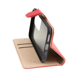 Telefontok Xiaomi Redmi 14C - Tactical Field piros szilikon keretes könyvtok mágneses ráhajtófüllel-1