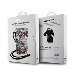 Hello Kitty - univerzális telefontartó táska, fehér/mintás-3