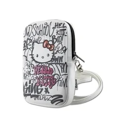 Hello Kitty graffiti telefontok - univerzális telefontartó táska, fehér/mintás ﻿-2