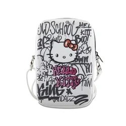 Hello Kitty graffiti telefontok - univerzális telefontartó táska, fehér/mintás ﻿-1