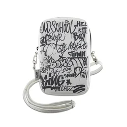 Hello Kitty graffiti telefontok - univerzális telefontartó táska, fehér/mintás ﻿-3