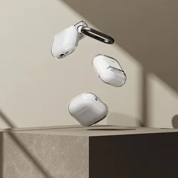 AirPods 4 tartó: RINGKE AIR átlátszó tok, karabinerrel-4