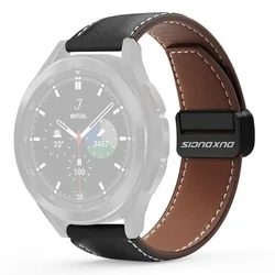 Samsung Galaxy Watch6 / Watch6 Classic okosóra szíj - Dux Ducis YA - fekete bőr szíj (20 mm)-1