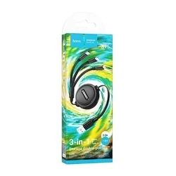 HOCO X75 - 3in1 kábel - USB - Lightning / Type-C / MicroUSB fekete kábel 2A, 1m-2