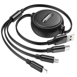 HOCO X75 - 3in1 kábel - USB - Lightning / Type-C / MicroUSB fekete kábel 2A, 1m-1