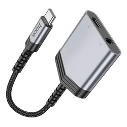 HOCO LS39 adapter - 2in1 Type-C (USB-C) / Audio (jack) + Type-C adapter, szürke-3